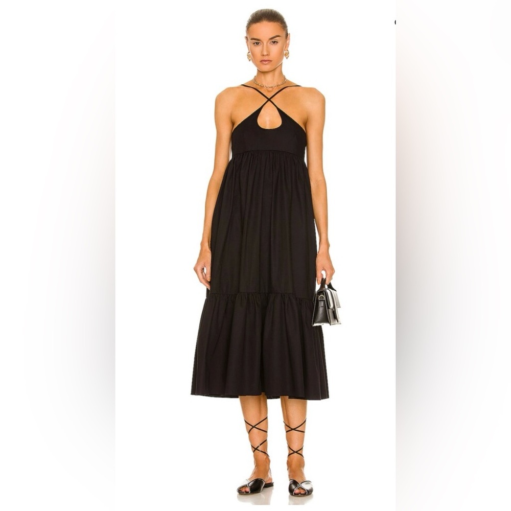 Black Crisscross Halter Maxi Dress